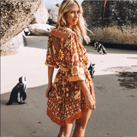 BOHO CHIC GYPSY AMBER AMETHYST MINI DRESS TUNIC - Picture 4 of 7